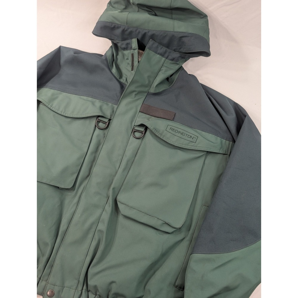 Redington Red Storm Jacket Mens Large Green Rain Coat Waterproof Wading Fishing